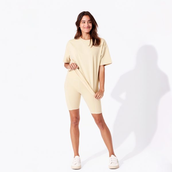 Oat Bamboo Blend Women s Oversized Tee & Biker Shorts Set For Cheap