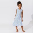 Milk & Cookies Blue Bamboo Girls  Sleeveless Dress For Sale