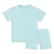 Adventure Blue Bamboo Blend Kid s Oversized Tee & Biker Short Set on Sale