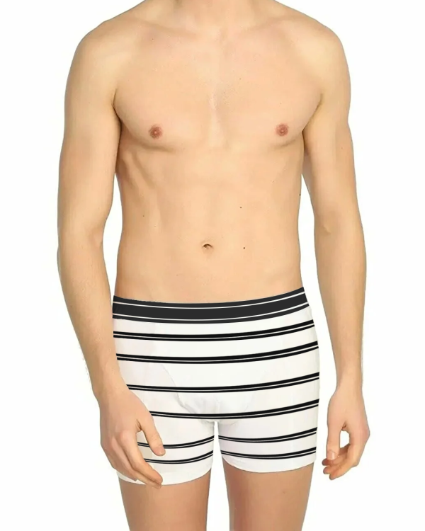 Black and white stripe بوكسر رجالي Online Sale