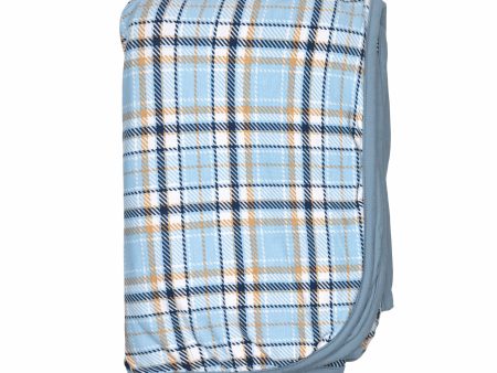 Holiday Plaid Blue Bamboo Blanket Online Hot Sale