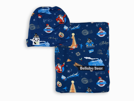 The Polar Express Bamboo Swaddle & Beanie Set For Discount