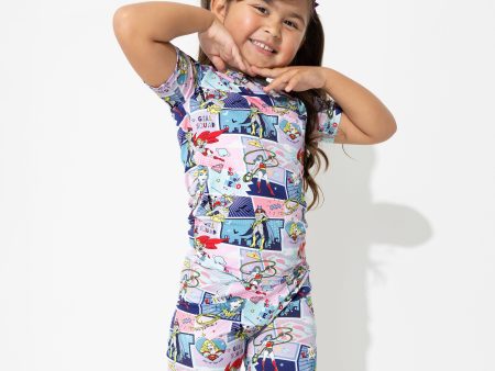 Justice League Heroines Bamboo Kids Pajama Short Set For Sale