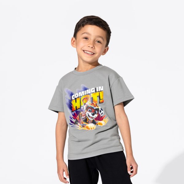 PAW Patrol: The Mighty Movie Marshall Stormy Grey Bamboo Terry Kids Oversized T-Shirt For Cheap