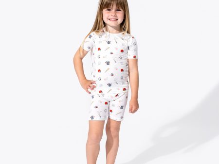 Baseball Bamboo Kids Pajama Short Set For Discount