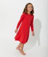 Winterberry Red Bamboo Girls  Long Sleeve Dress Supply