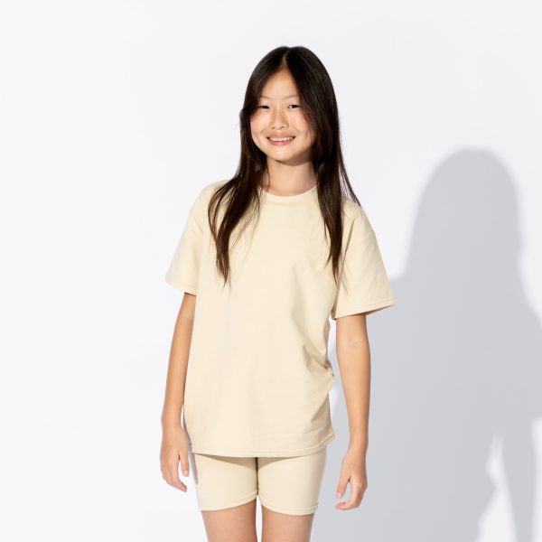 Oat Bamboo Blend Kid s Oversized Tee & Biker Short Set Cheap