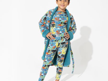 Justice League Heroes Bamboo Kids Sherpa Robe For Cheap