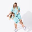 Adventure Blue Bamboo Blend Women s Oversized Tee & Biker Shorts Set Online Sale