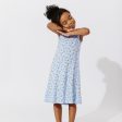 Milk & Cookies Blue Bamboo Girls  Sleeveless Dress For Sale