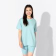 Adventure Blue Bamboo Blend Women s Oversized Tee & Biker Shorts Set Online Sale