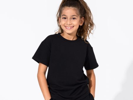 Obsidian Black Bamboo Terry Kids Oversized T-Shirt For Cheap