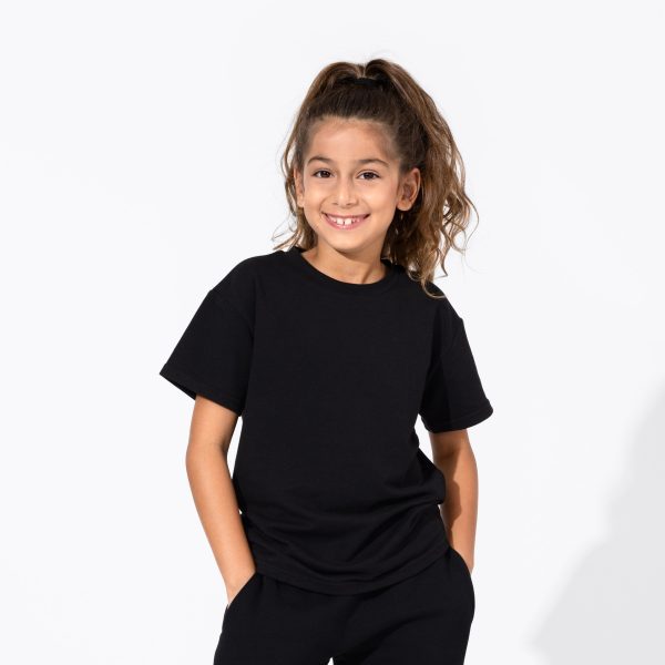 Obsidian Black Bamboo Terry Kids Oversized T-Shirt For Cheap