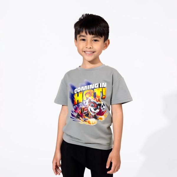 PAW Patrol: The Mighty Movie Marshall Stormy Grey Bamboo Terry Kids Oversized T-Shirt For Cheap