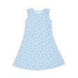 Milk & Cookies Blue Bamboo Girls  Sleeveless Dress For Sale