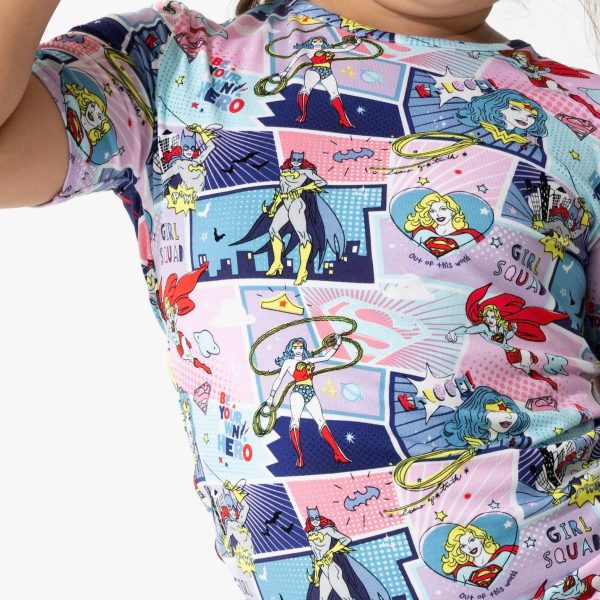 Justice League Heroines Bamboo Kids Pajama Short Set For Sale