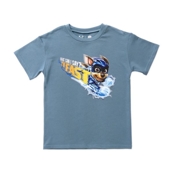 PAW Patrol: The Mighty Movie Chase Oasis Blue Bamboo Terry Kids Oversized T-Shirt Online