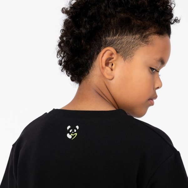 Obsidian Black Bamboo Terry Kids Oversized T-Shirt For Cheap