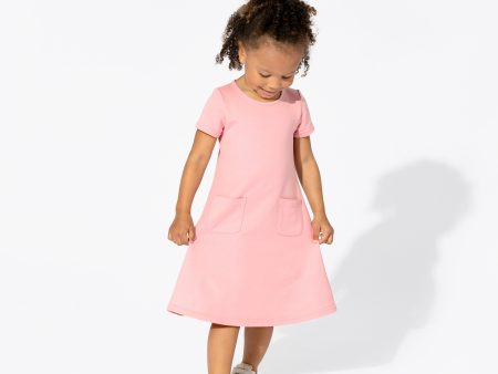 Dusty Rose Bamboo Terry Daywear Girls  Short Sleeve Dress Hot on Sale