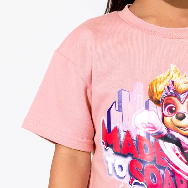 PAW Patrol: The Mighty Movie Skye Dusty Rose Bamboo Terry Kids Oversized T-Shirt Fashion