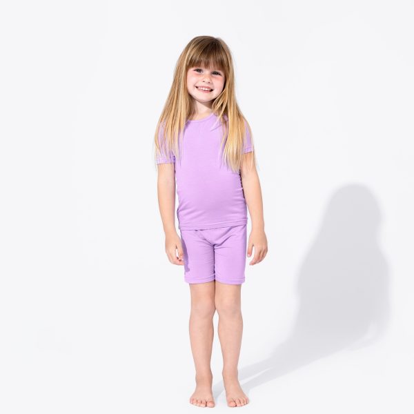 Lavender Bamboo Kids Pajama Short Set Online Hot Sale