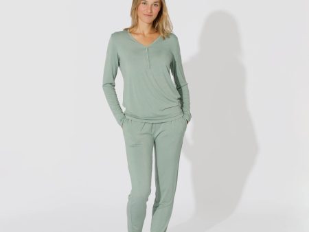 Misty Green Bamboo Women s Pajama Set Sale