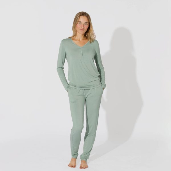 Misty Green Bamboo Women s Pajama Set Sale