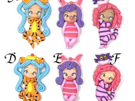 Handmade Clay Doll - Disney dress up on Sale