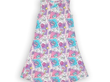 Comic Purple Bamboo Girls  Sleeveless Dress Supply