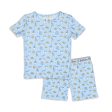 Milk & Cookies Blue Bamboo Kids Pajama Short Set Sale