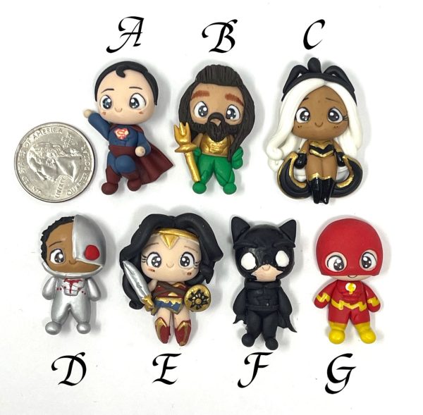 Handmade Clay Doll - DC superhero set of 7 For Sale