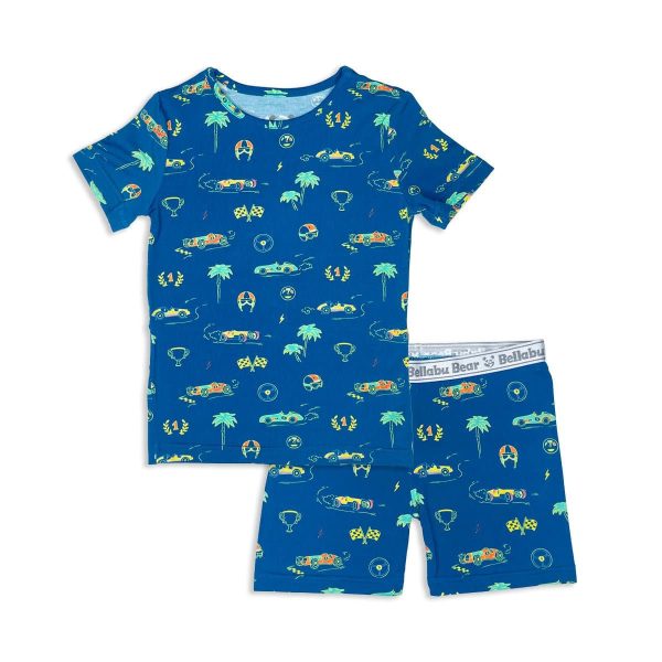 Monaco Blue Bamboo Kids Pajama Short Set Supply