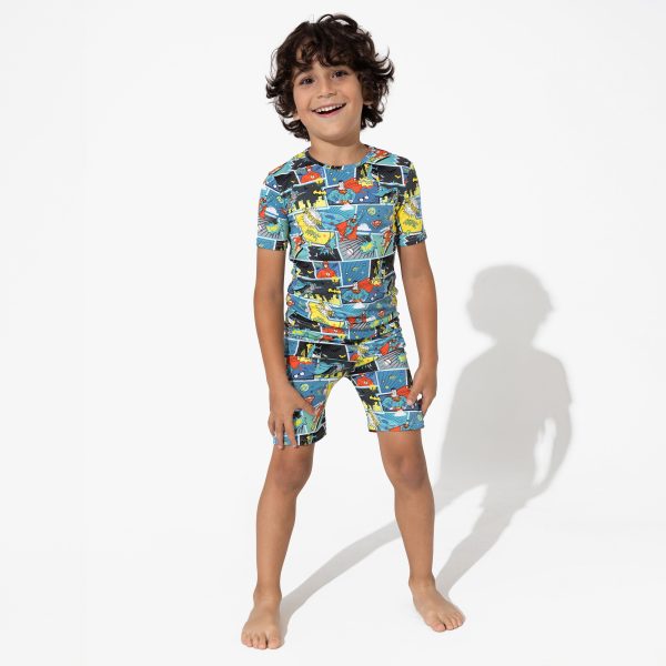 Justice League Heroes Bamboo Kids Pajama Short Set Cheap