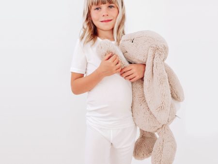 Milk White Bamboo Kids Pajama Short Set Online Sale