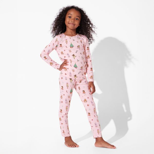 Nutcracker Pink Bamboo Kids Pajamas Cheap