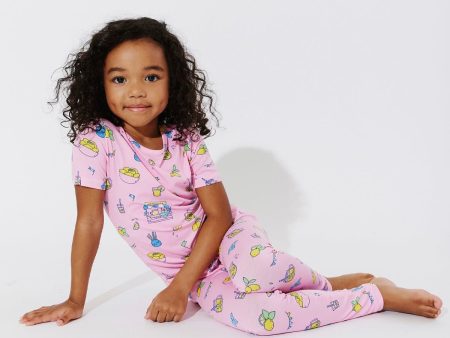 Pink Lemonade Bamboo Kids Pajamas Hot on Sale