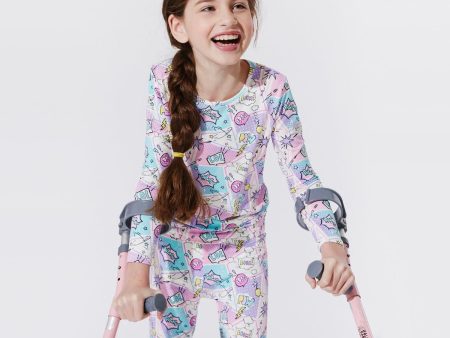 Comic Purple Bamboo Kids Pajamas Online now