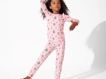 Nutcracker Pink Bamboo Kids Pajamas Cheap