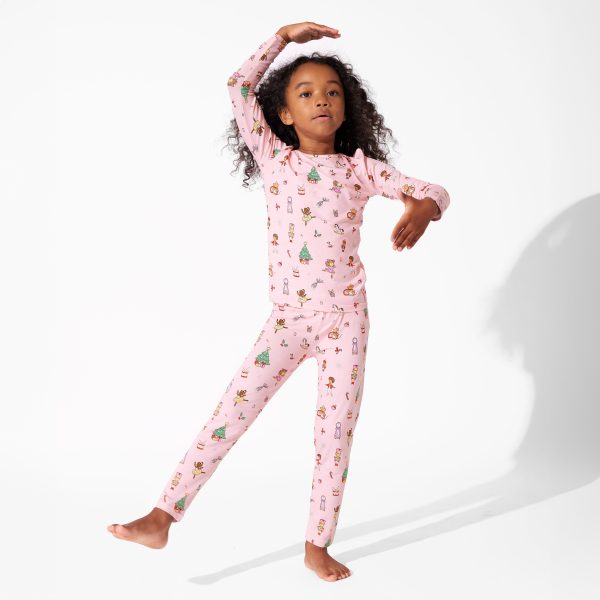 Nutcracker Pink Bamboo Kids Pajamas Cheap