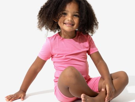 Bubblegum Pink Bamboo Kids Pajama Short Set Fashion