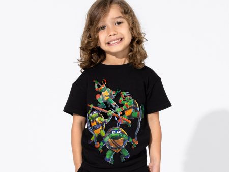 Teenage Mutant Ninja Turtles: Mutant Mayhem Obsidian Black Bamboo Terry Kids Oversized T-Shirt For Discount