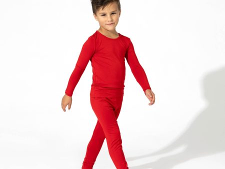 Winterberry Red Kids Bamboo Pajamas For Sale