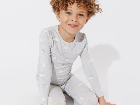 Constellation Grey Bamboo Kids Pajamas Online now